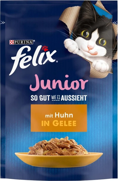 Purina Felix So gut wie es aussieht Junior mit Huhn in Gelee, 2.21kg (26x 85g)