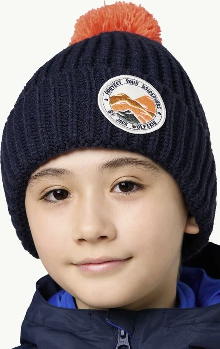 Jack Wolfskin Pompom Badge Beanie night blue (Junior)