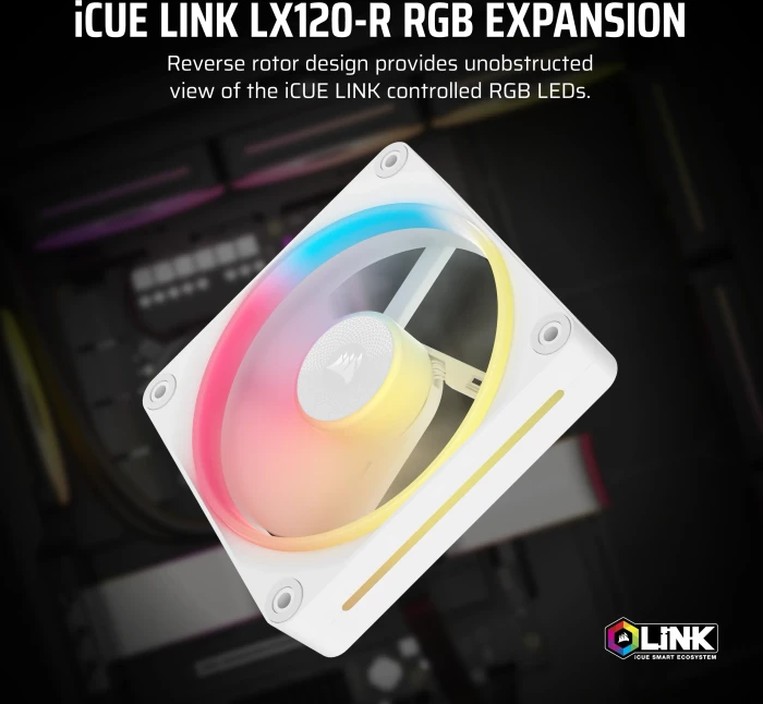 Corsair iCUE LINK LX120-R RGB Expansion Kit, weiß, 120mm