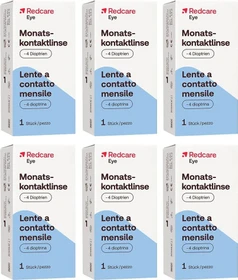 Redcare Monatskontaktlinse, -4.00 Dioptrien, 6 Stück