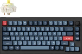 Keychron V1 Max, Carbon Black, LEDs RGB, hot-swap, Gateron Jupiter BANANA, USB/Bluetooth, US