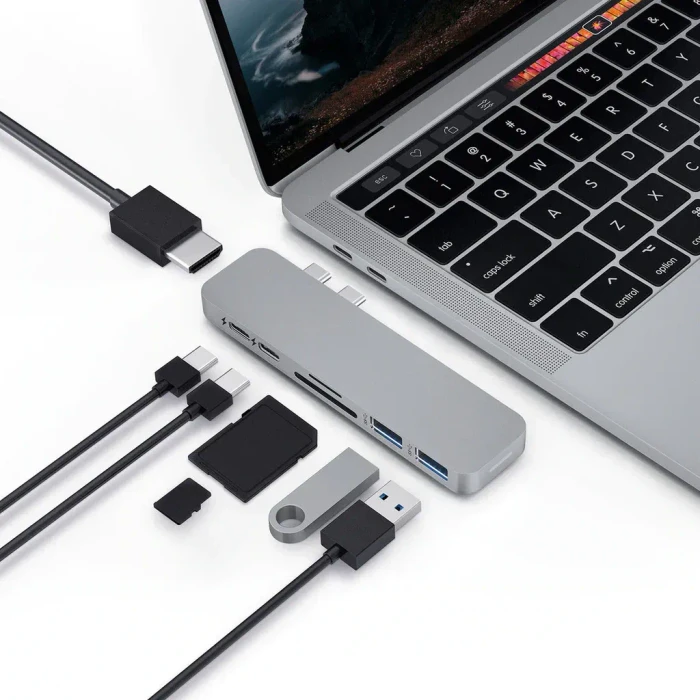 Targus HyperDrive DUO 7-in-2, 2x Thunderbolt 3 [Stecker], grau