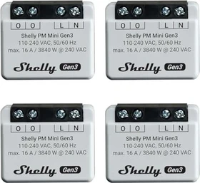 Shelly PM Mini Gen3, 1-Kanal, Unterputz, Strom-/Energiemesser, 4er-Pack (Shelly_PM_Mini_G3#4)