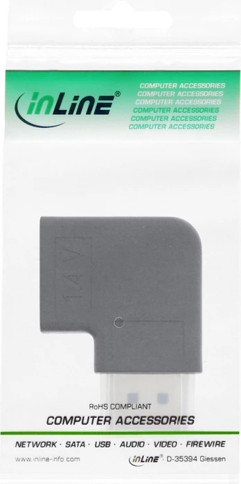 InLine DisplayPort [Buchse] auf Displayport [Stecker] Adapter rechts gewinkelt