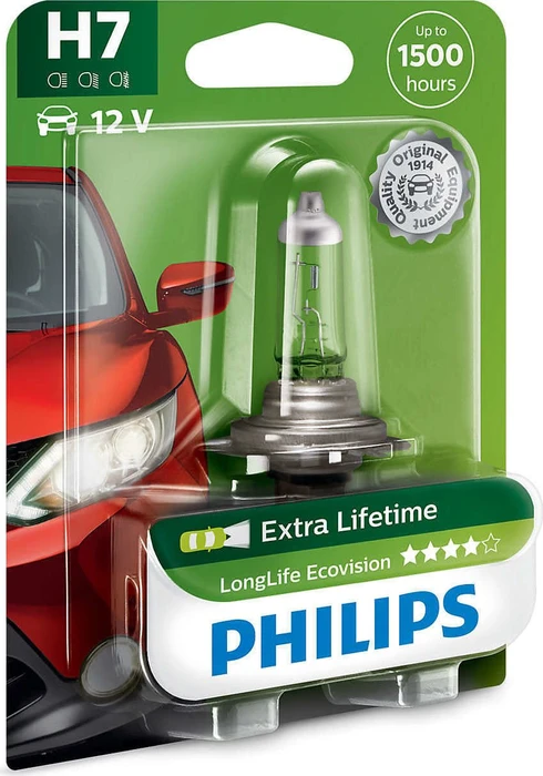 Philips LongLife EcoVision H7 55W, 1er-Pack Blister