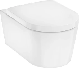 Hansgrohe EluPura S Wand-WC-Set 540 AquaFall Flush, HygieneEffect mit WC-Sitz mit SoftClose und QuickRelease, weiß