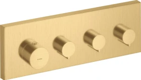 Hansgrohe Axor ShowerSolutions Thermostatmodul 360/120 Kontrollfeld für 3 Verbraucher eckig brushed gold optic
