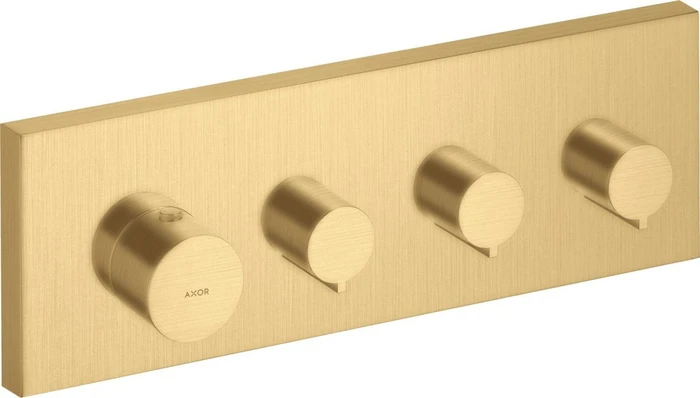Hansgrohe Axor ShowerSolutions Thermostatmodul 360/120 Kontrollfeld für 3 Verbraucher eckig brushed gold optic