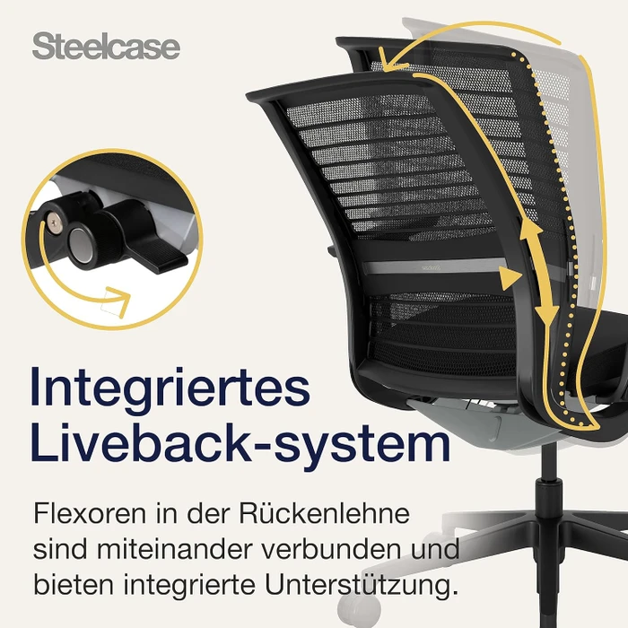 Steelcase Think Bürostuhl mit Armlehnen, schwarz