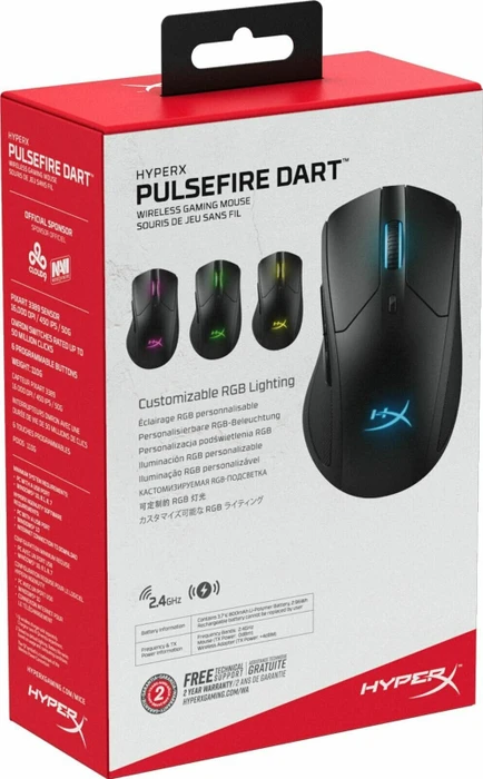 HP HyperX Pulsefire Dart Wireless Gaming Mouse, USB