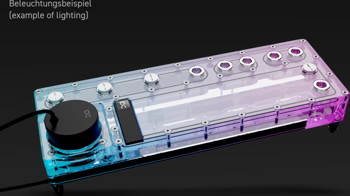 Alphacool Core Distro Plate 360 Links mit VPP, Verteilerplatte mit Pumpe