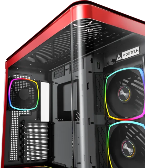 Montech King 95 Pro Vibrant Red, rot, Glasfenster