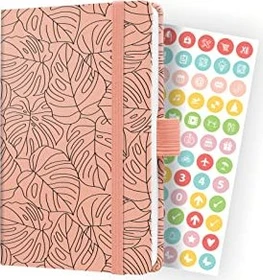 Sigel Jolie Wochenkalender 2024, A6, Hardcover, rose monstera, 87 Blatt