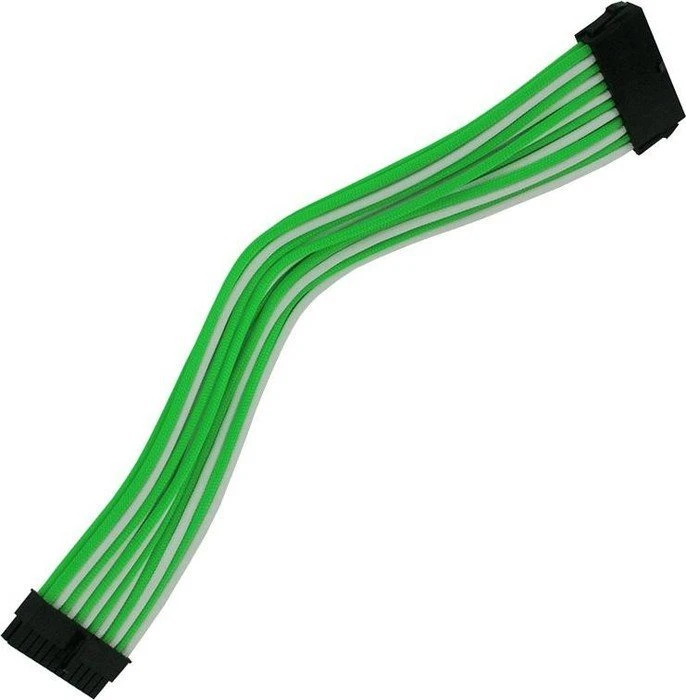 Nanoxia 24-Pin ATX Verlängerung 30cm, single grün/weiß