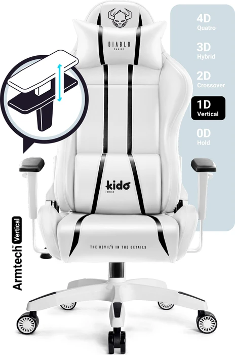 Diablo Chairs X-One 2.0 Kido Kinder-Gamingstuhl, weiß/schwarz