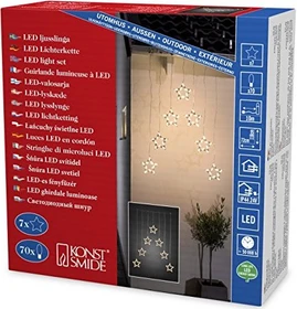 Konstsmide Lichtervorhang Sterne LED 70x warmweiß