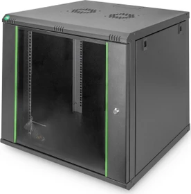 Digitus Professional Dynamic Basic Serie Wandschrank 12HE, montiert, Sicherheitsglastür, IP20, RAL 9005, 600mm tief