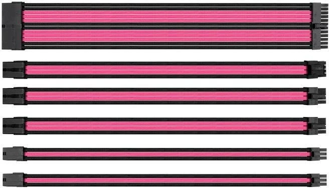 Thermaltake TtMod Sleeve Cable Verlängerung 30cm, schwarz/pink