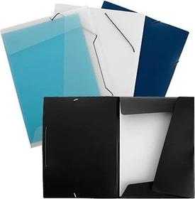 Eichner Dreiflügelmappe mit Gummizug, A4, schwarz, 10er-Pack