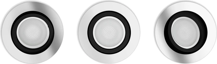 Philips Hue White and Color Ambiance Centura Einbauleuchte rund silber, 3 Stück