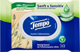 Tempo Sanft & Sensitiv feuchte Toilettentücher,    42 Stück
