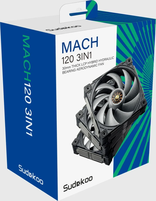 Sudokoo Mach120, schwarz, 120mm, 3er-Pack