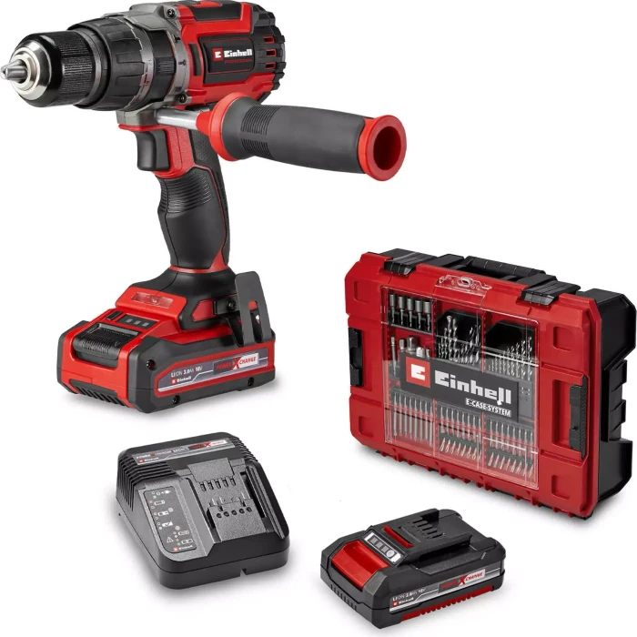 Einhell Professional TP-CD 18/70 Li-i BL + 70 Akku-Schlagbohrschrauber inkl. Koffer + 2 Akkus 2.0/3.0Ah + Zubehör