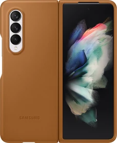 Samsung Leather Cover für Galaxy Z Fold 3 5G Camel