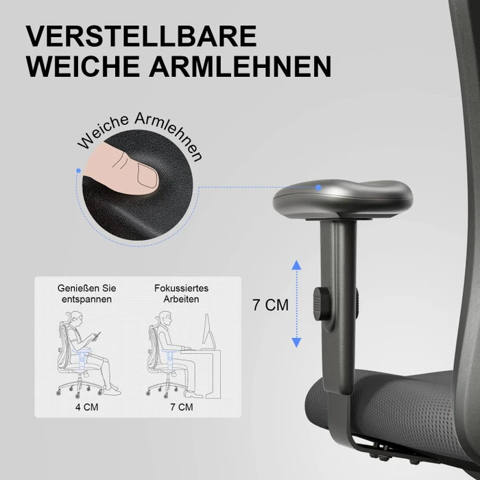 Sihoo M18 Classic Office Bürostuhl mit Rollen-Upgrade (Skate-Rollen), schwarz