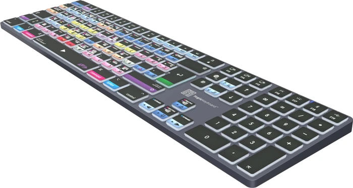 LogicKeyboard Titan Wireless Avid Media Composer "Classic" Mac, Titanium Gray, LEDs weiß, USB/Bluetooth, DE
