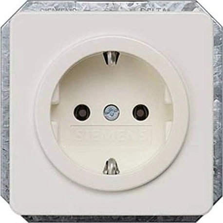 Siemens DELTA line Schuko-Steckdose Abdeckungsplatte ohne Krallen, titanweiß