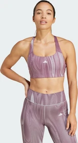 adidas Powerimpact Training Medium-Support 3-Streifen Sport-BH glory grey/shadow fig (Damen)