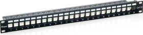 Equip Patchpanel für Keystone Module 19" , 24-Port, 1HE, 19", 1HE, schwarz