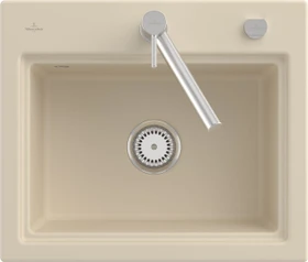 Villeroy & Boch Subway Style 60 S Einbau Becken mittig mit Ablauffernbedienung ivory