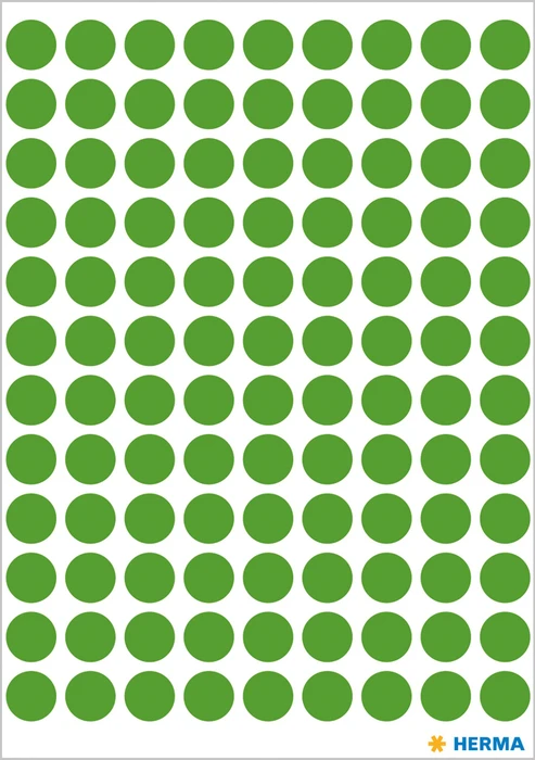 Herma Markierungspunkte 8mm grün, 50 Blatt