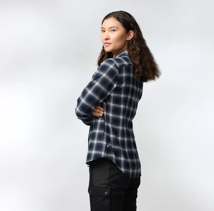 Fjällräven Övik Flannel Hemd langarm dark navy (Damen)