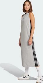 adidas Essentials 3-Streifen Long Racerback Kleid medium grey heather/black (Damen)