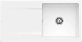 Villeroy & Boch Siluet Flat 980x490mm Einbau Becken reversibel mit Ablauffernbedienung snow white