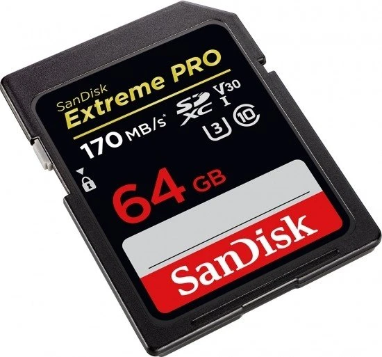 SanDisk Extreme PRO R170/W90 64GB, UHS-I U3, Class 10