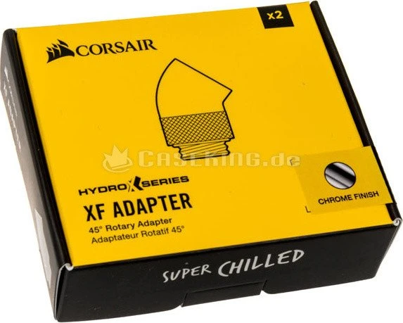 Corsair Hydro X Series XF Hardline, Winkeladapter 45° G1/4", chrome, 2er-Pack