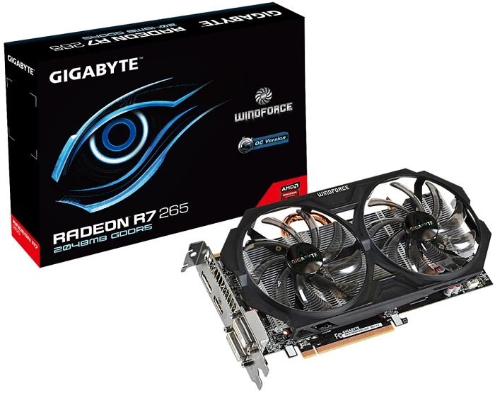 GIGABYTE Radeon R7 265 Windforce 2X OC, 2GB GDDR5, 2x DVI, HDMI, DP