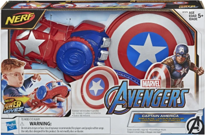 Hasbro Nerf Power Moves Marvel Avengers Captain America Schild Attacke