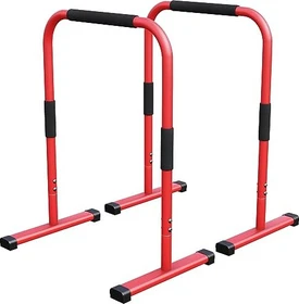 Gorilla Sports Push-Up Stand Bar Parallettes Liegestützgriffe rot