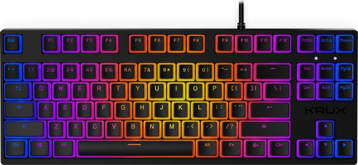 Krux Atax Pro RGB Pudding, TKL, PBT, schwarz, LEDs RGB, Gaote Outemu BLACK, USB, US