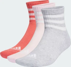 adidas 3-Streifen Cushioned Sportswear Mid-Cut Crew Socken preloved scarlet/clear pink/light grey heather, 3 Paare