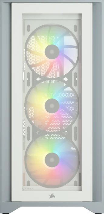 Corsair iCue 4000X RGB, weiß, Glasfenster