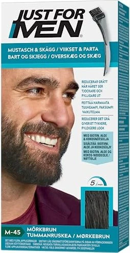 Combe Just for Men Bart und Schnurrbart Brush-In Gel Haarfarbe schwarzbraun, 28.4ml