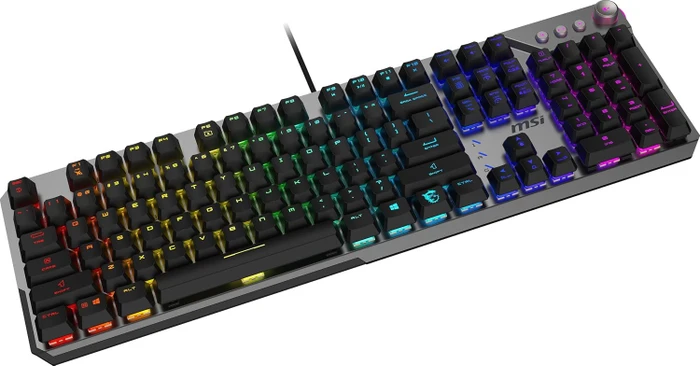 MSI STRIKE 600 V2 Silent Gaming Keyboard, LEDs RGB, Kailh Midnight Pro Silent Tactile, USB, UK