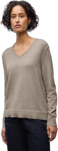 Street One Kuscheliger V-Neck Pullover mocha dream mel. (Damen)