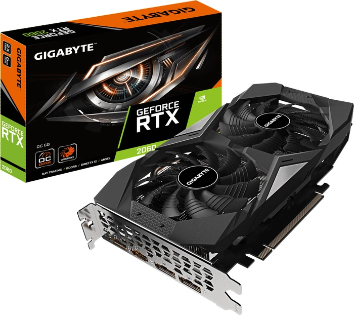 GIGABYTE GeForce RTX 2060 OC 6G (Rev. 2.0), 6GB GDDR6, HDMI, 3x DP